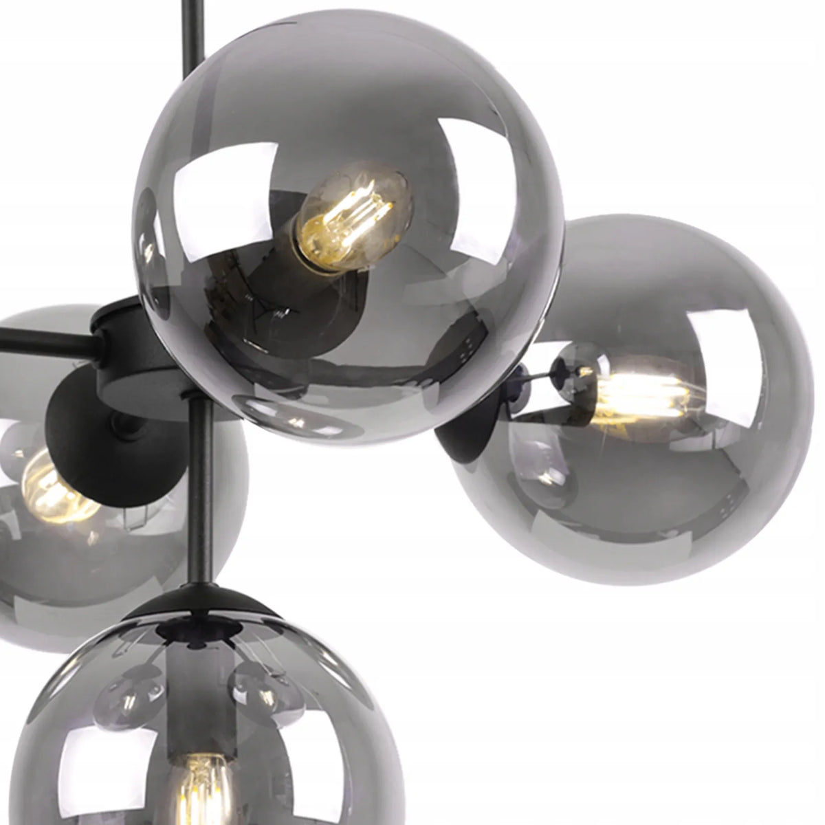Pakabinamas lubinis šviestuvas Light Home IMPERIA 2519/5/CZ, juodas lofto stiliaus, 5×E14