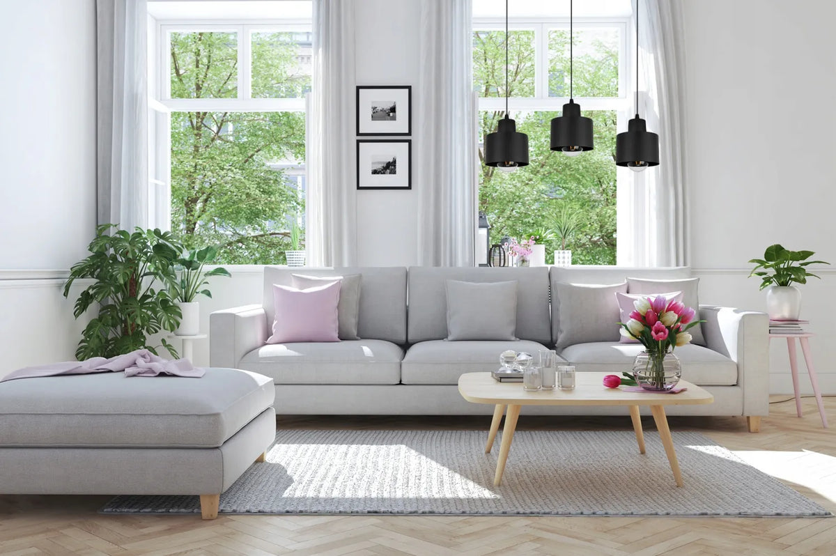 Pakabinamas lubinis šviestuvas Light Home PANTA 2002/3, 3 lempučių, juodas, lofto stiliaus