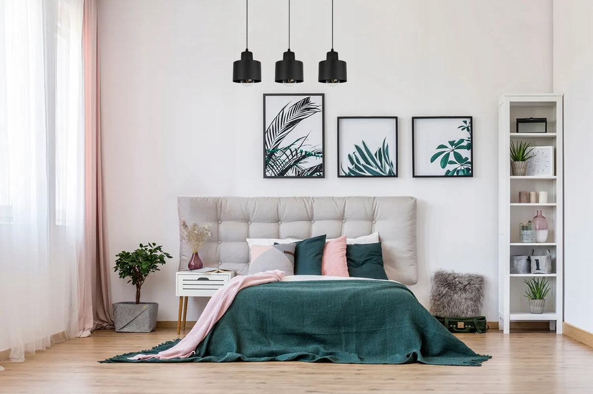 Pakabinamas lubinis šviestuvas Light Home PANTA 2002/3, 3 lempučių, juodas, lofto stiliaus