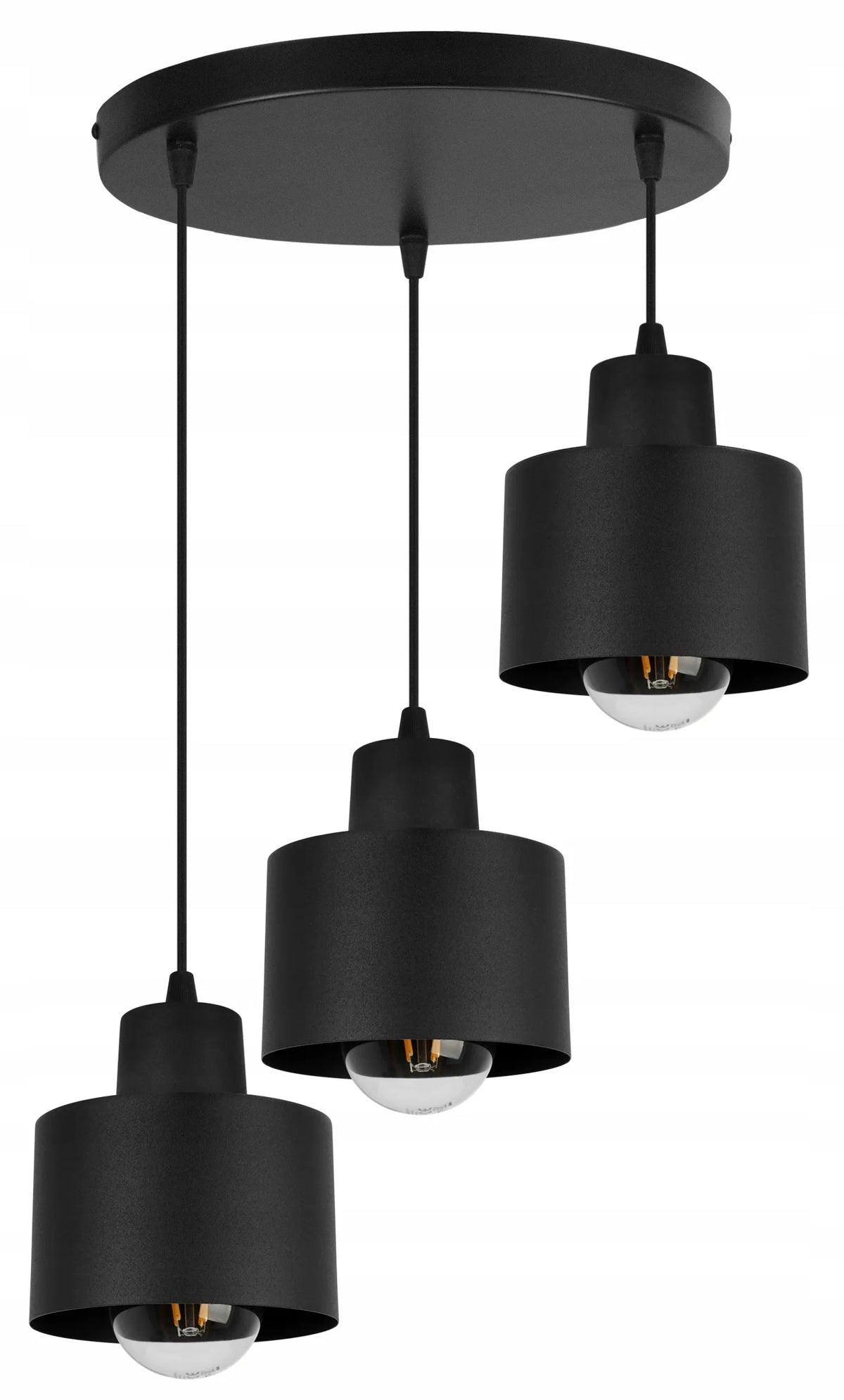 Pakabinamas lubinis šviestuvas Light Home PANTA 2002/3OW, 3 lempučių, juodas, lofto stiliaus