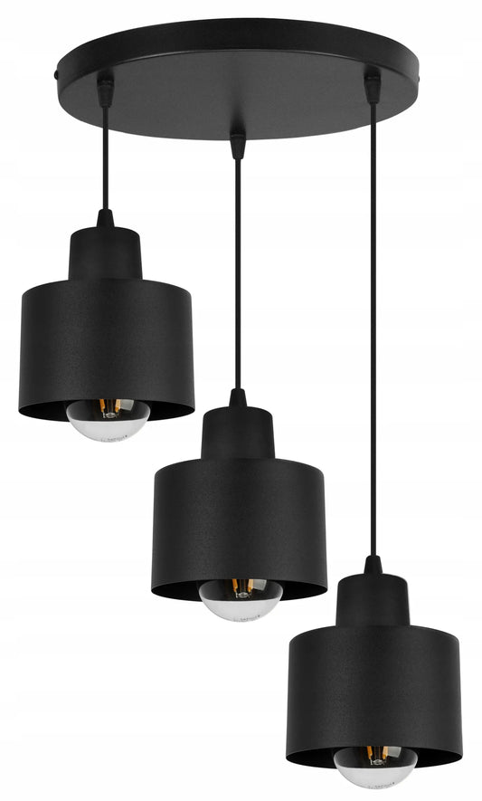 Pakabinamas lubinis šviestuvas Light Home PANTA 2002/3OW, 3 lempučių, juodas, lofto stiliaus