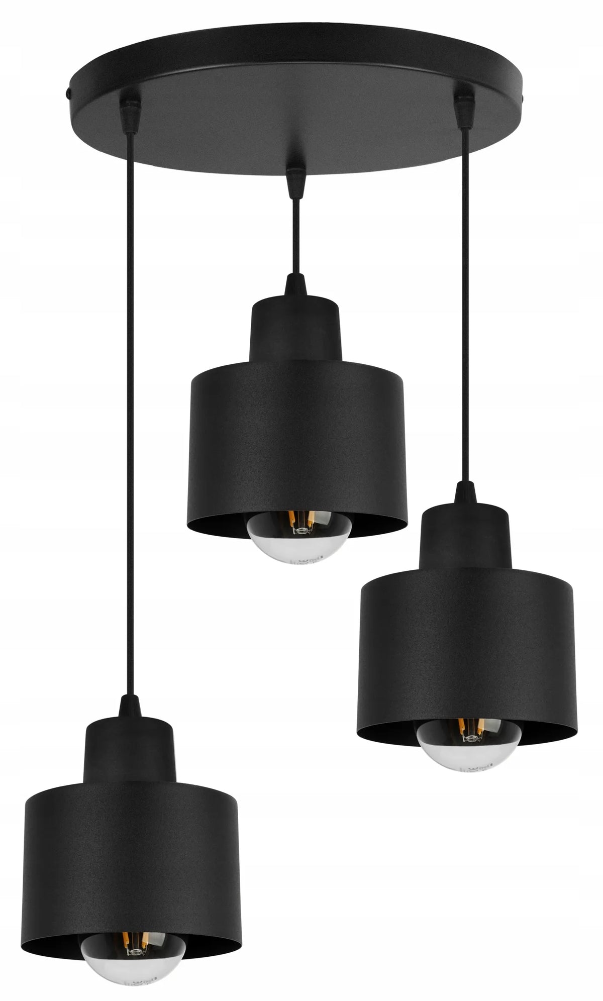 Pakabinamas lubinis šviestuvas Light Home PANTA 2002/3OW, 3 lempučių, juodas, lofto stiliaus