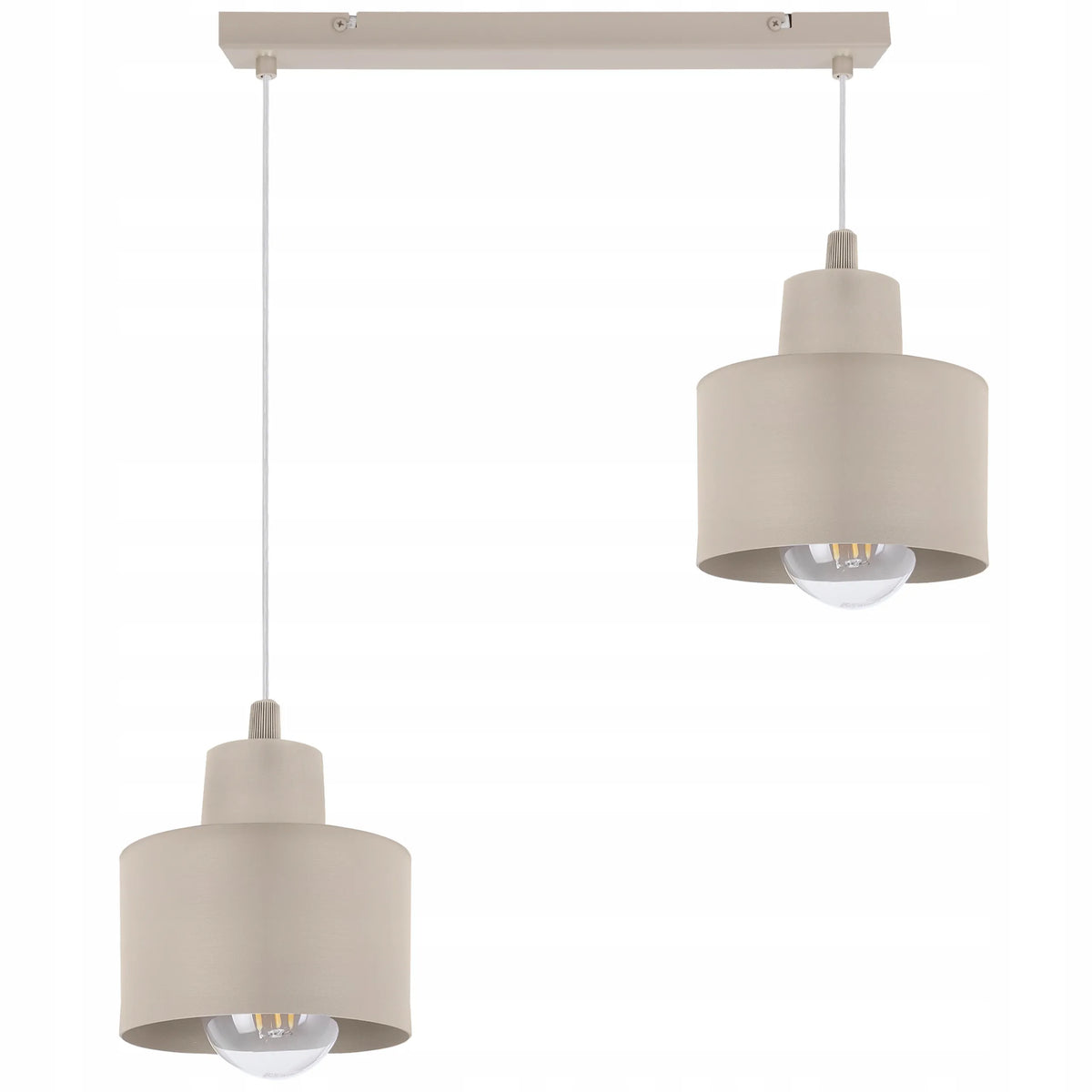 Pakabinamas lubinis šviestuvas Light Home PANTA, dviguba juosta, smėlio spalvos, E27