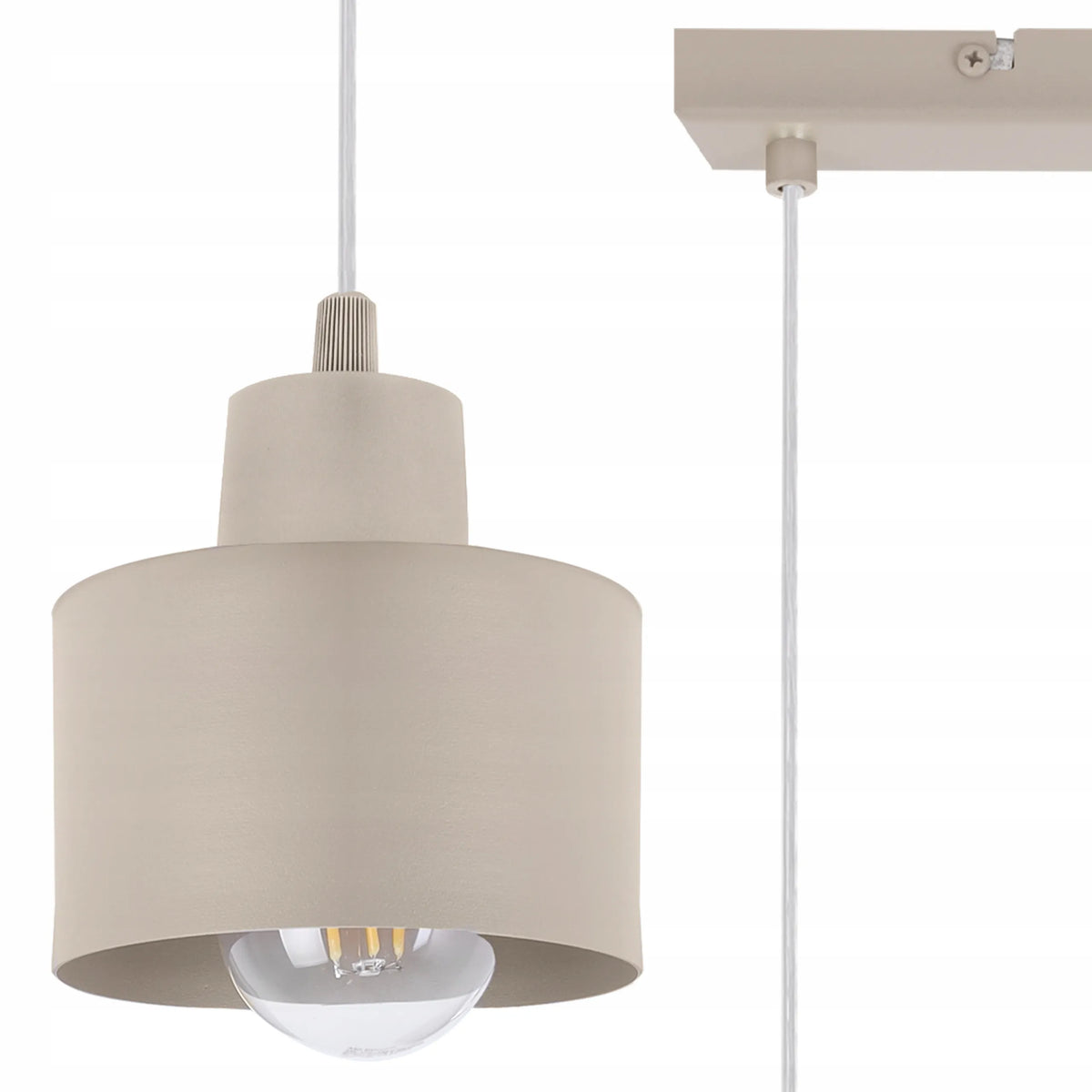 Pakabinamas lubinis šviestuvas Light Home PANTA, dviguba juosta, smėlio spalvos, E27