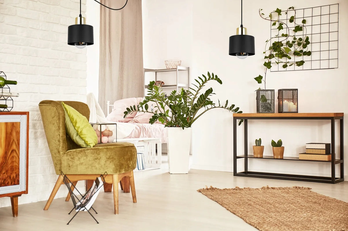 Pakabinamas lubinis šviestuvas „Light Home Panta“ – vienvietis, juodas, metalinis, lofto stiliaus