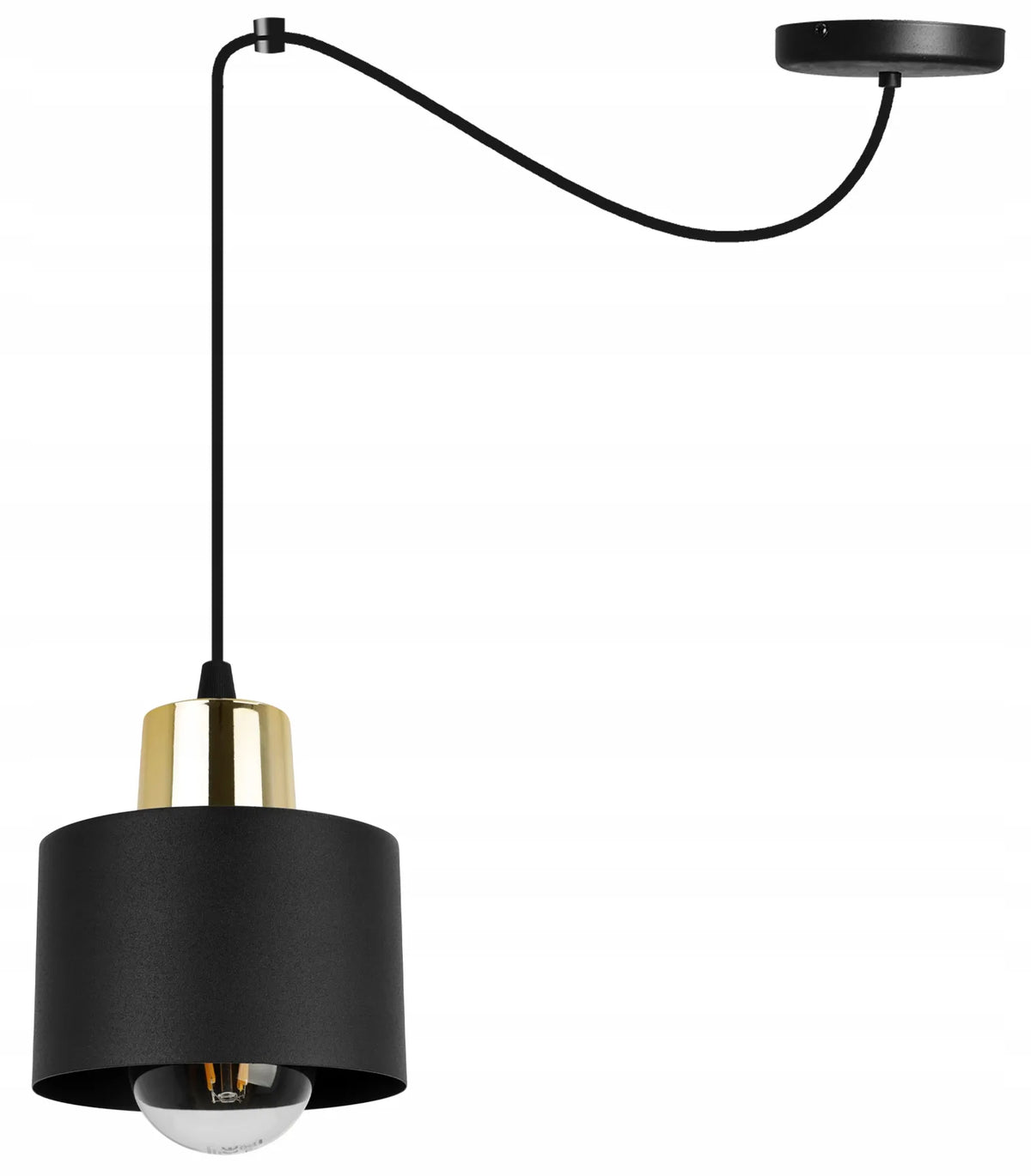 Pakabinamas lubinis šviestuvas „Light Home Panta“ – vienvietis, juodas, metalinis, lofto stiliaus