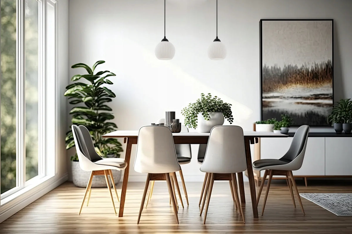 Pakabinamas lubinis šviestuvas „Light Home“ RIFFLE, juoda juosta, 2 balti stikliniai gaubtai, virš stalo