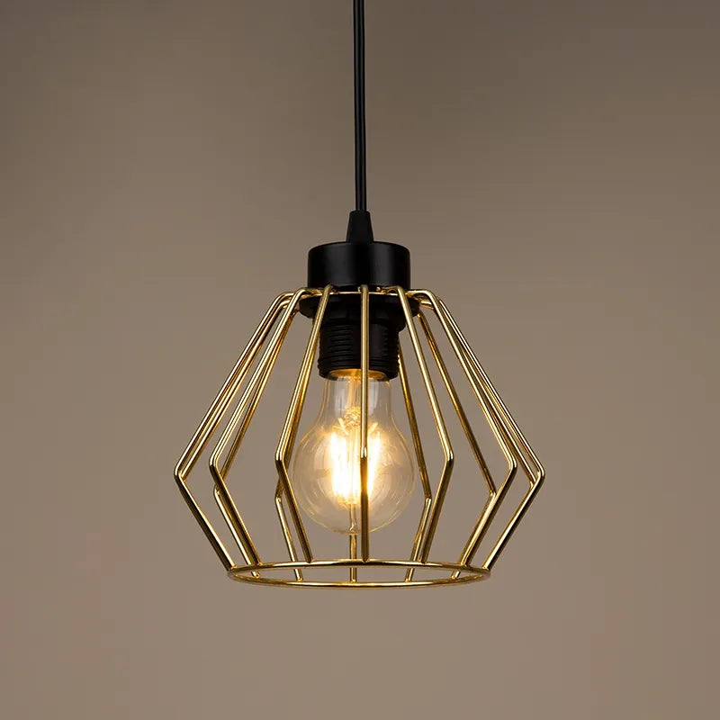 Pakabinamas lubinis šviestuvas Light Home Santos 2213/3/OP, trigubas, juodas ir auksinis, lofto stiliaus