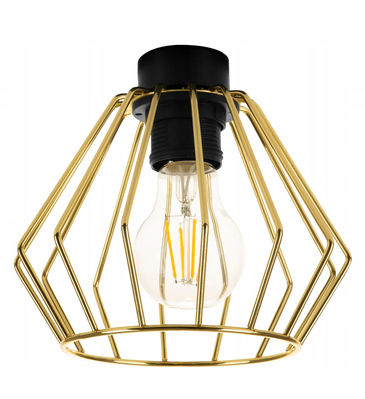Pakabinamas lubinis šviestuvas Light Home Santos 2213/3/OP, trigubas, juodas ir auksinis, lofto stiliaus