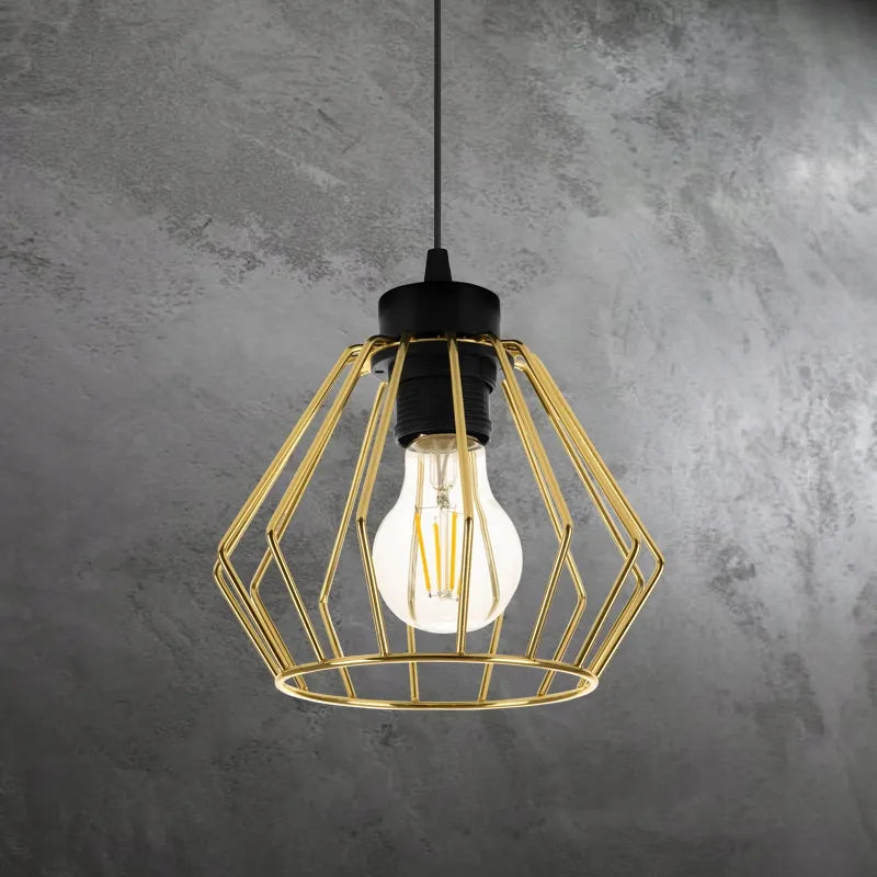 Pakabinamas lubinis šviestuvas Light Home Santos 2213/3/OP, trigubas, juodas ir auksinis, lofto stiliaus