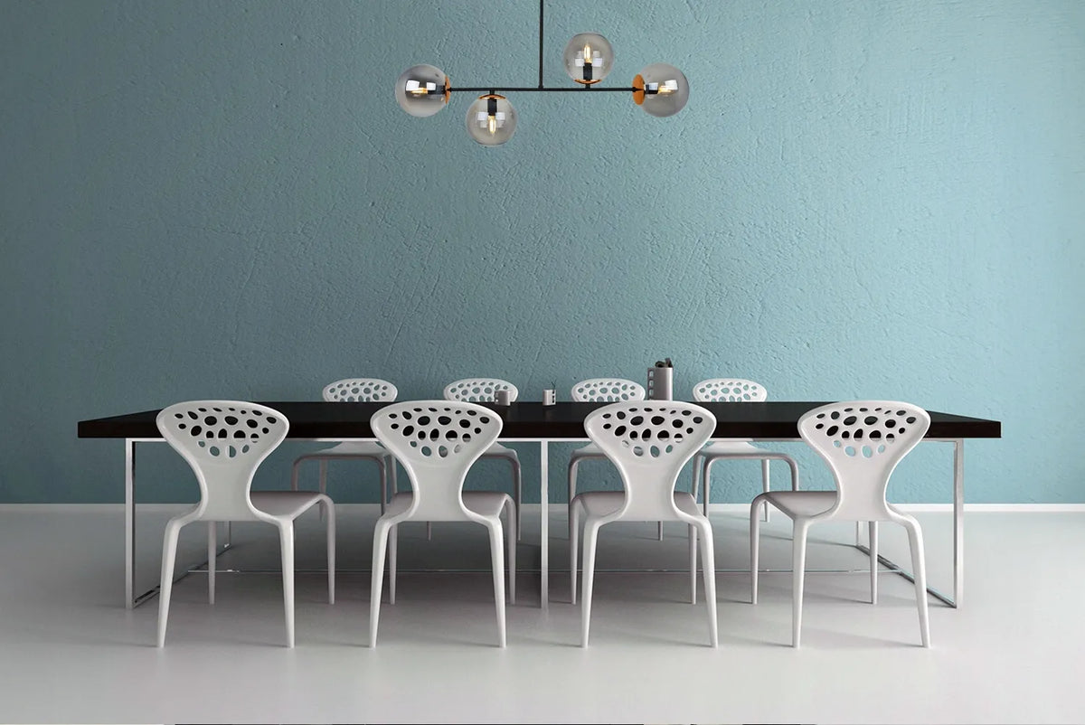 Pakabinamas lubinis šviestuvas „Light Home Tuluza“ – juodas, lofto stiliaus, 4 gaubtai
