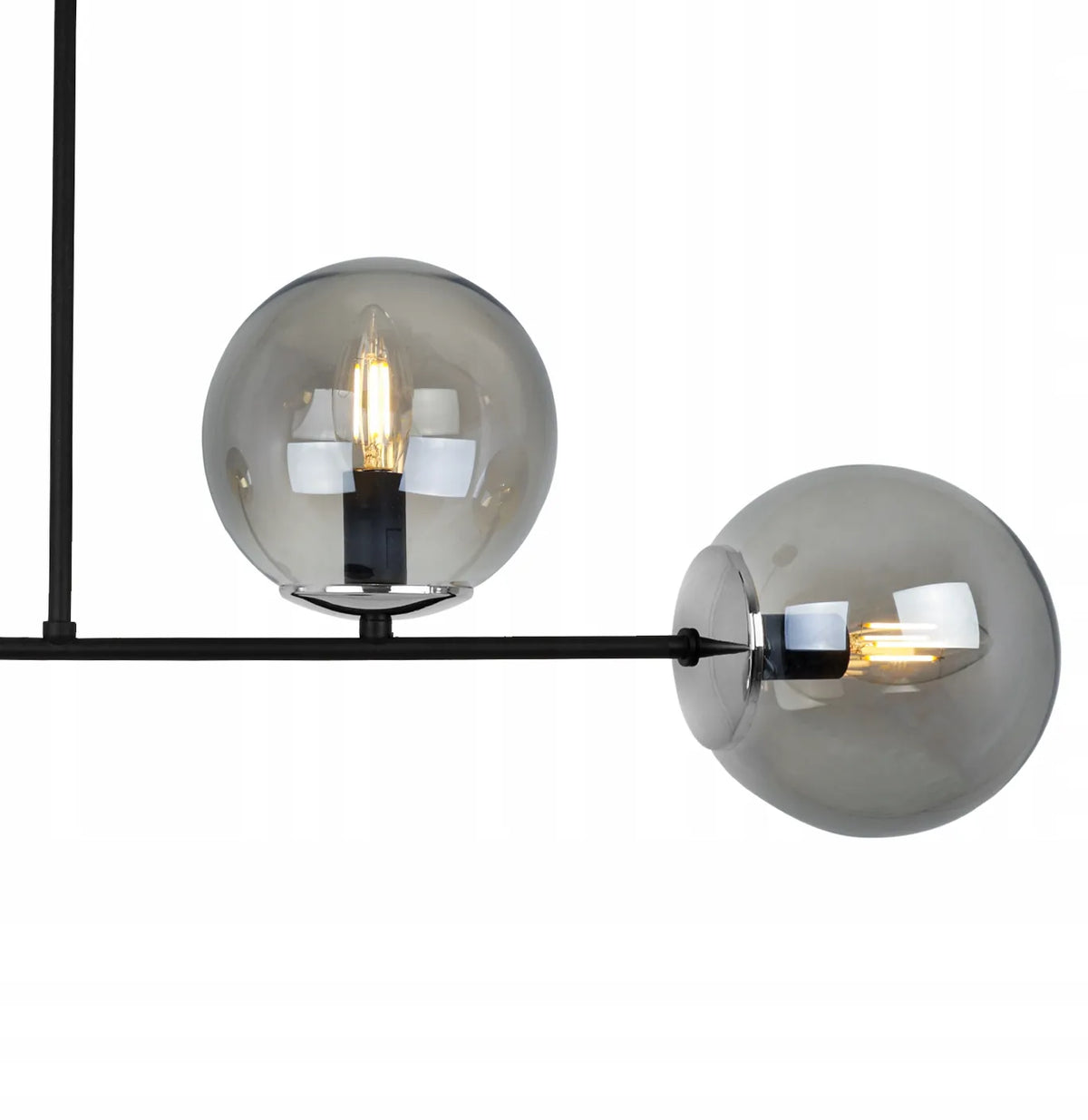 Pakabinamas lubinis šviestuvas „Light Home Tuluza“ – juodas, lofto stiliaus, 4 gaubtai