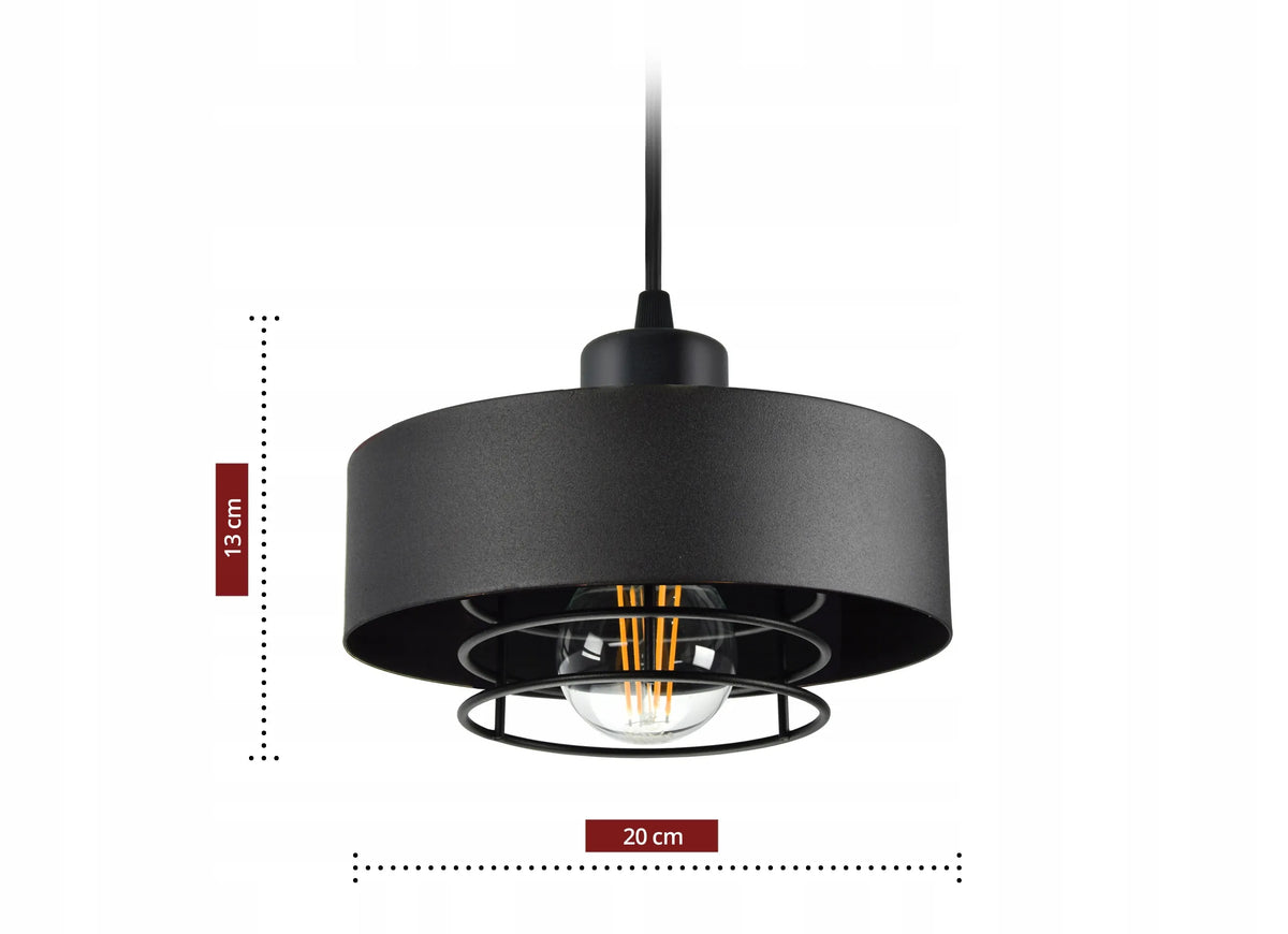 PAKABINAMAS LUBINIS ŠVIESTUVAS „LOFT EDISON“, JUODAS, ŠVIETYNAS