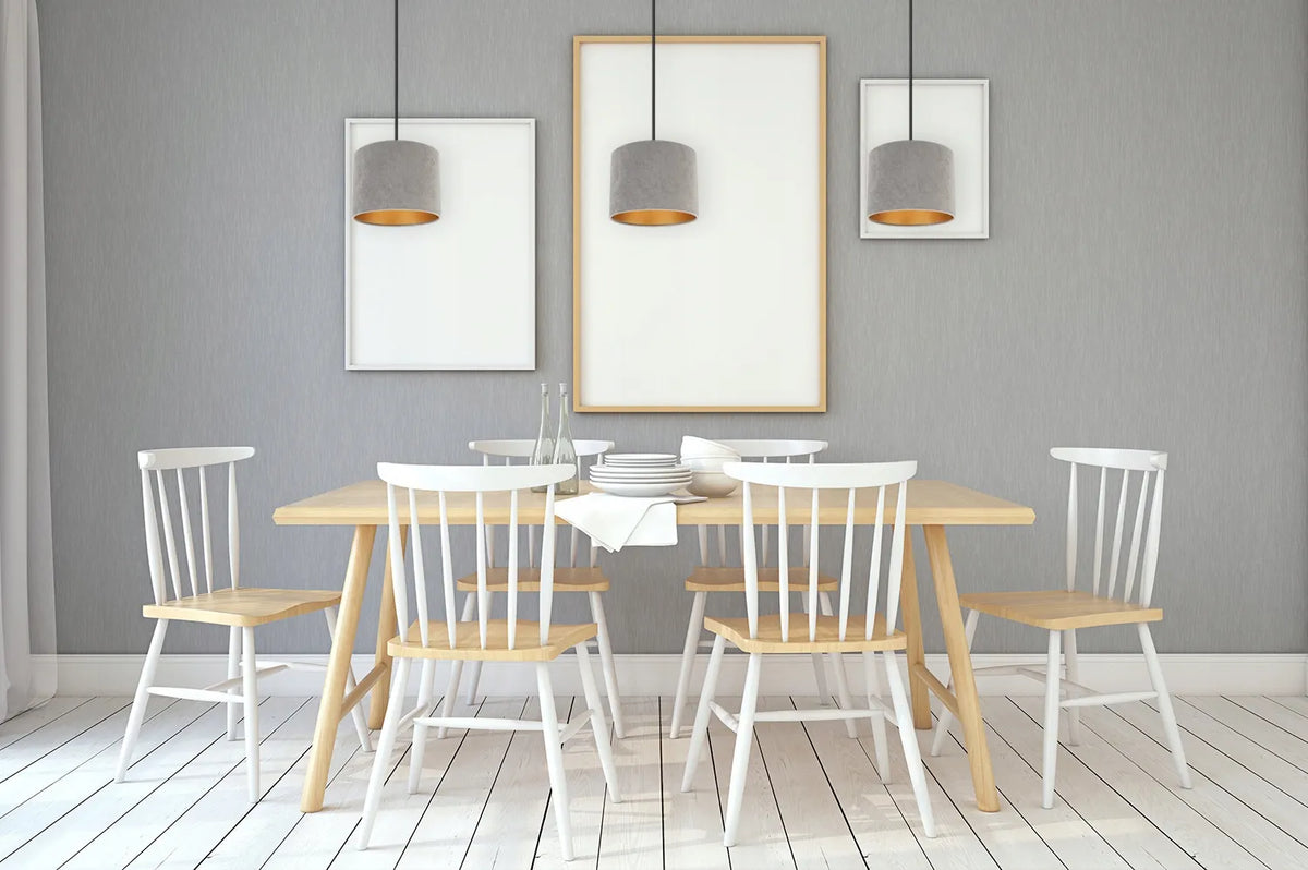Pakabinamas lubinis šviestuvas „MEDIOLAN“ – elegantiškas auksinis veliūrinis gaubtas, Light Home
