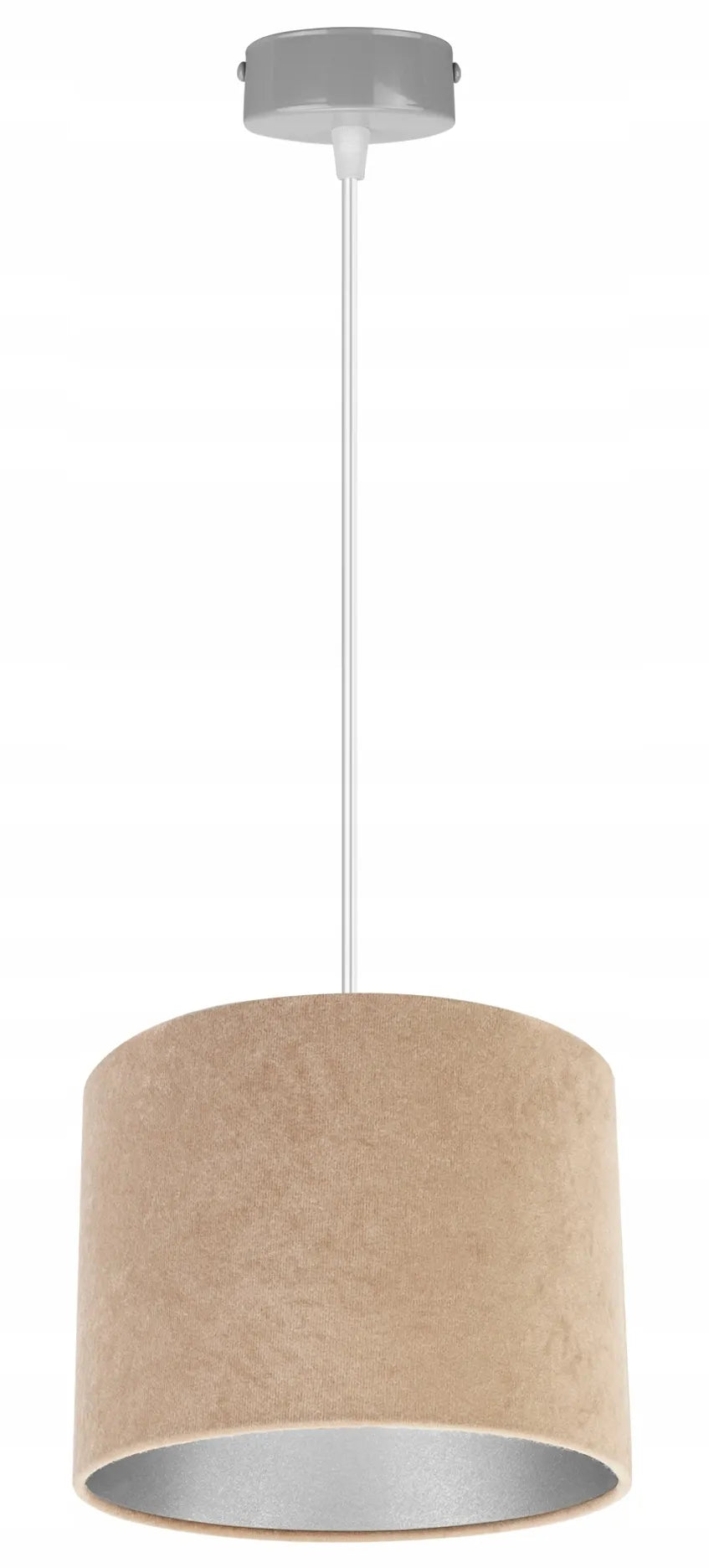 Pakabinamas lubinis šviestuvas „Mediolan“ „Light Home“, juodas su smėlio spalvos gaubtu, 20 cm