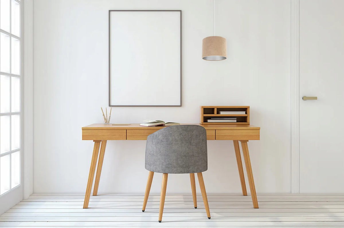 Pakabinamas lubinis šviestuvas „Mediolan“ „Light Home“, juodas su smėlio spalvos gaubtu, 20 cm
