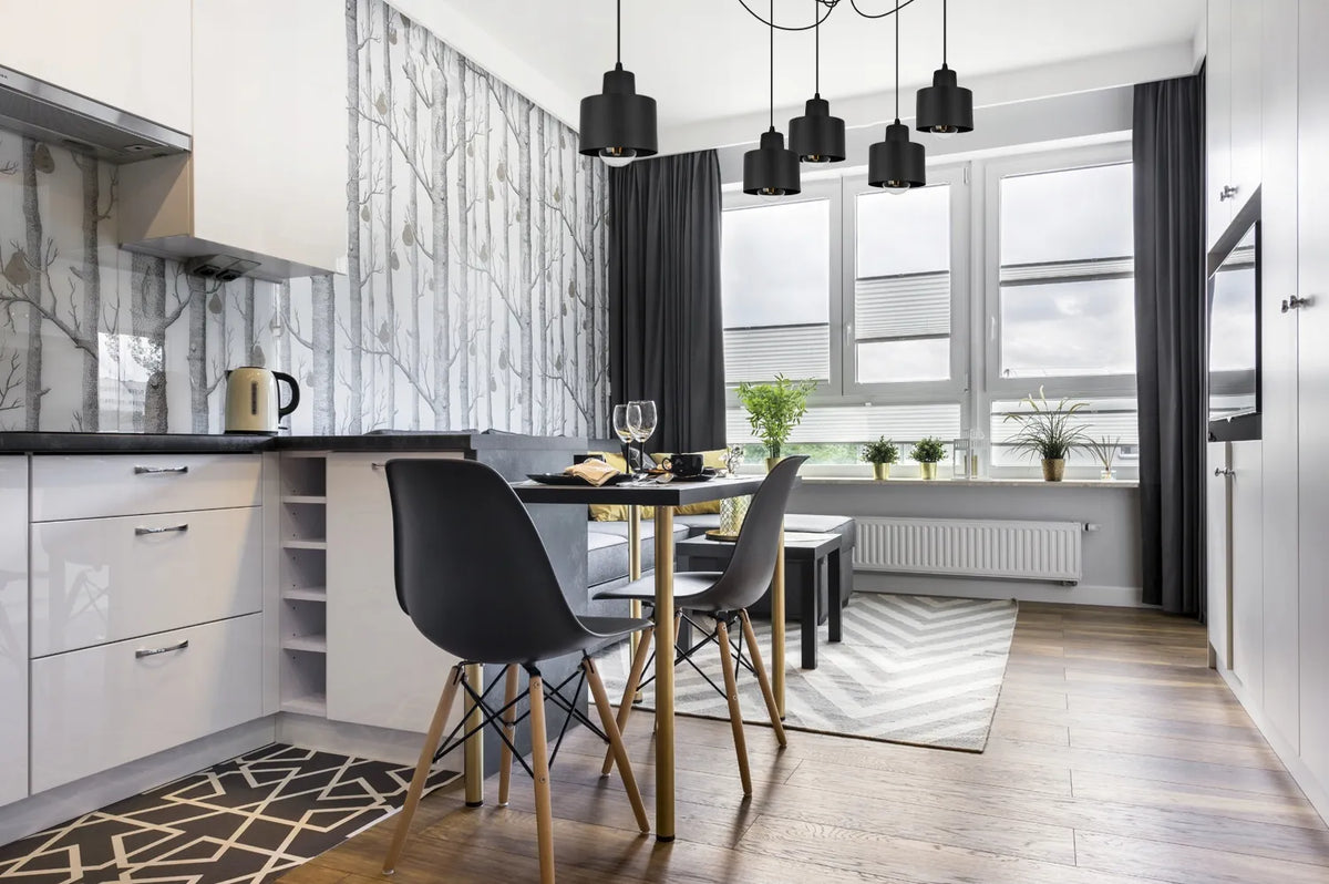 PAKABINAMAS LUBINIS ŠVIESTUVAS „PANTA“ „SPIDER“ JUODAS LOFT, MODERNUS, VIRŠ STALO