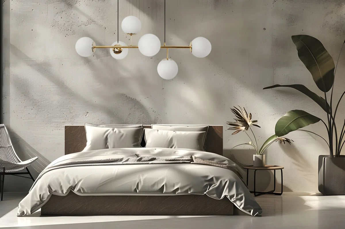 Pakabinamas lubinis šviestuvas SIENA, auksinis, su baltais stikliniais gaubtais, 6 × E14, Light Home