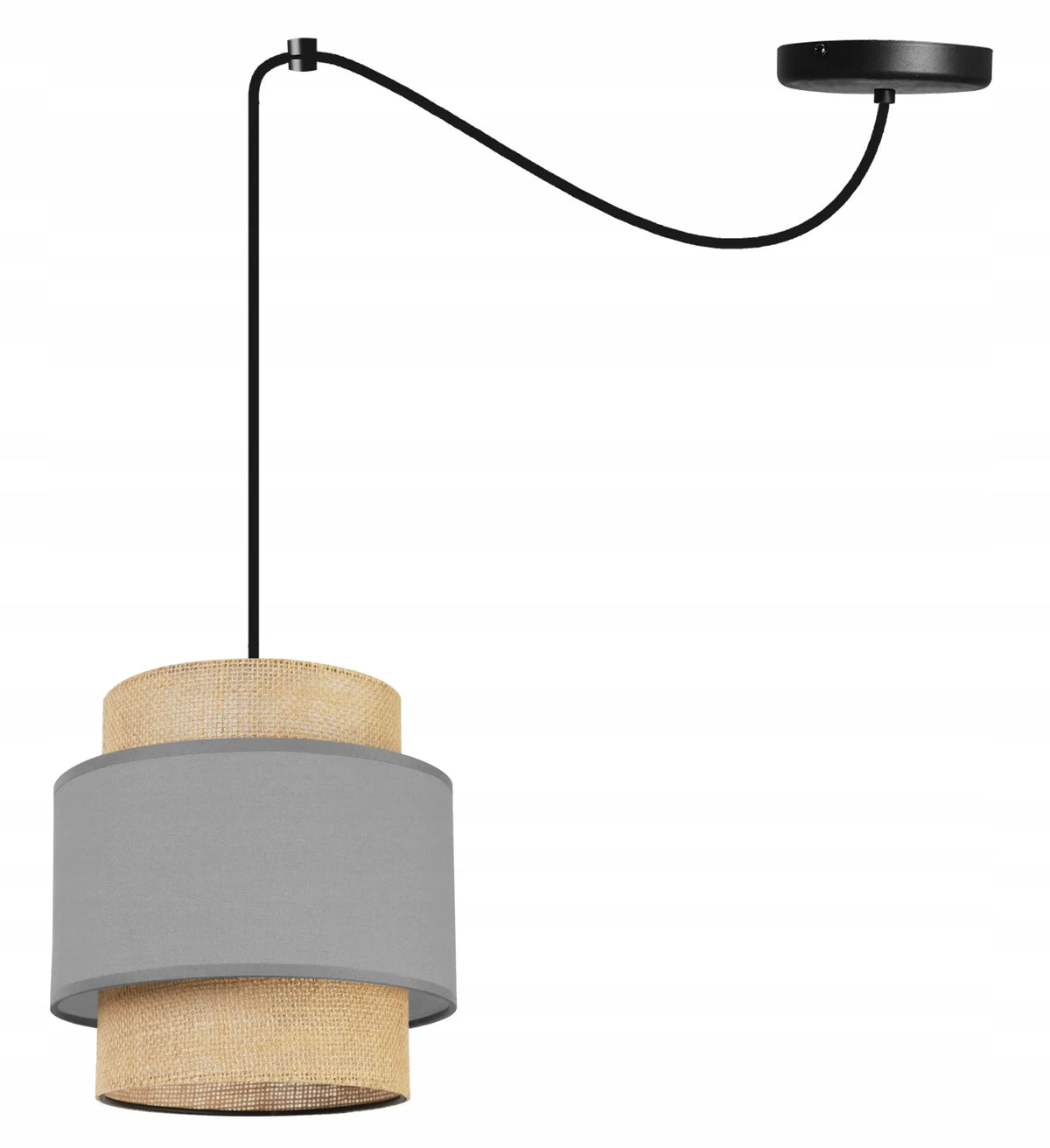 Pakabinamas lubinis šviestuvas „SPIDER BOHO 2457/1“, viengubas, „Pajūklas“, gaubtas, loft, boho, džiutas