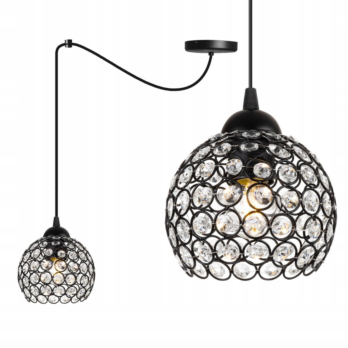 Pakabinamas lubinis šviestuvas „Spider Crystal“ su krištolo detalėmis, 1 x E27, Light Home