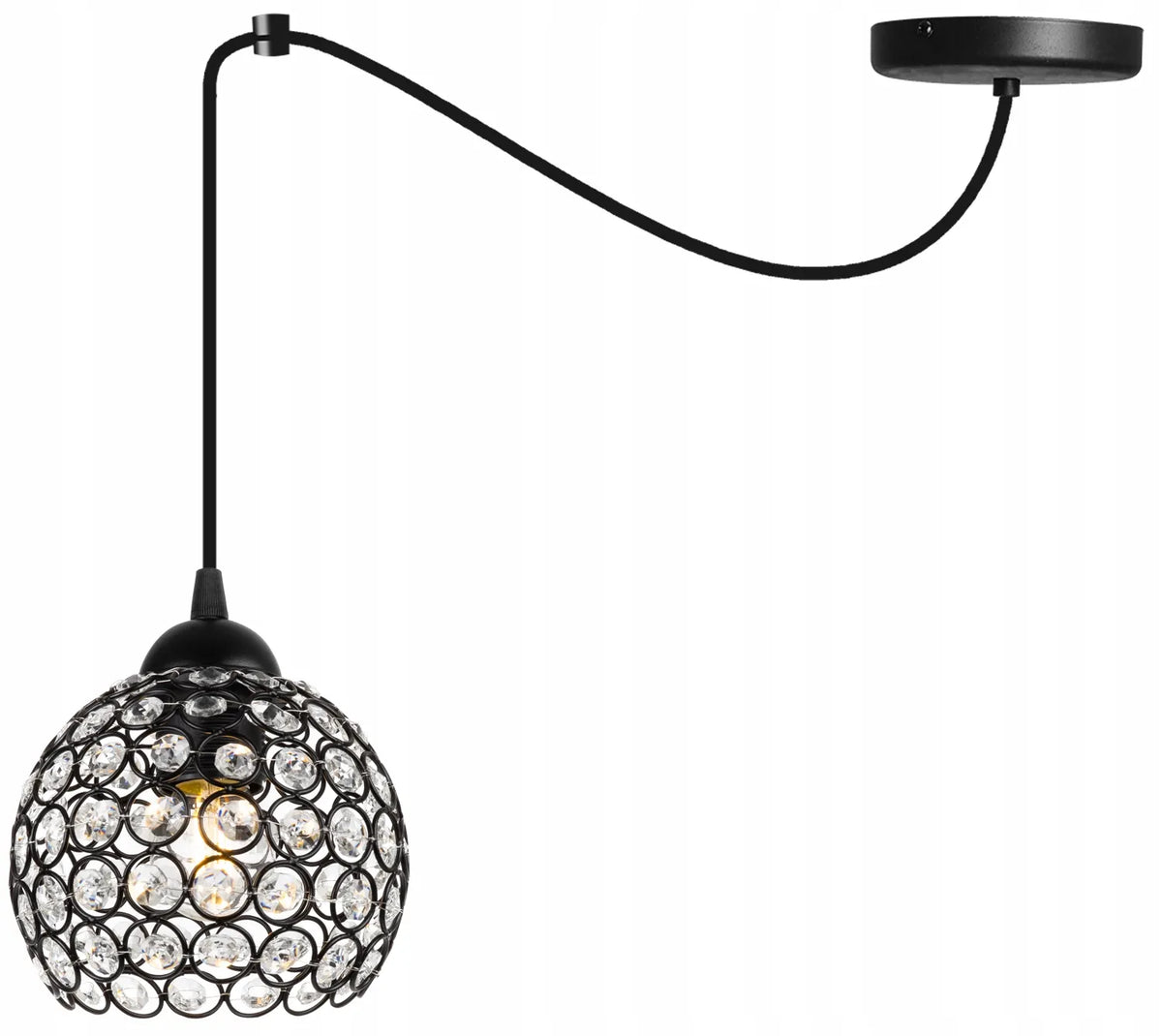 Pakabinamas lubinis šviestuvas „Spider Crystal“ su krištolo detalėmis, 1 x E27, Light Home