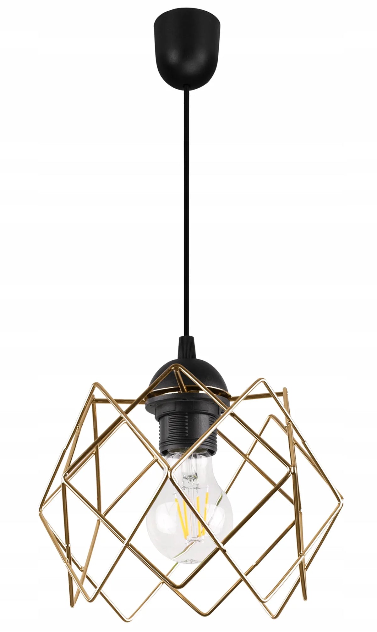 Pakabinamas lubinis šviestuvas „Stella“ LOFT, juodas ir auksinis, vienvietis, virtuvei, 21 cm