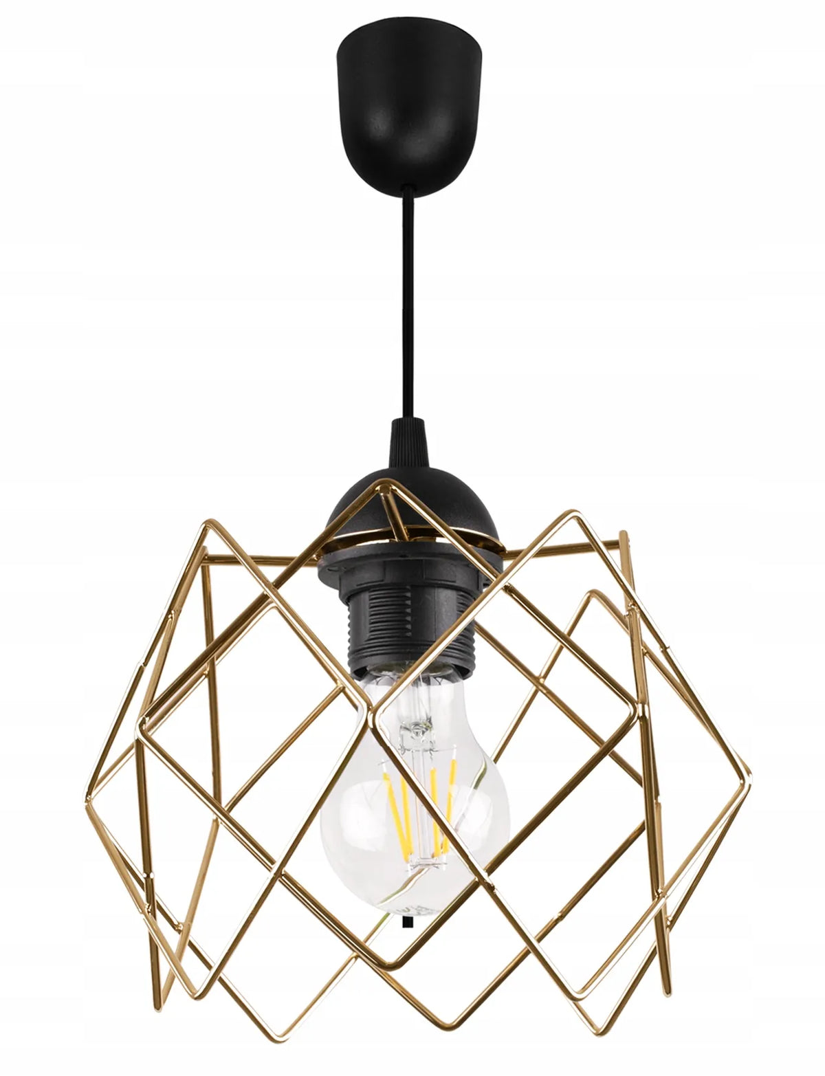 Pakabinamas lubinis šviestuvas „Stella“ LOFT, juodas ir auksinis, vienvietis, virtuvei, 21 cm
