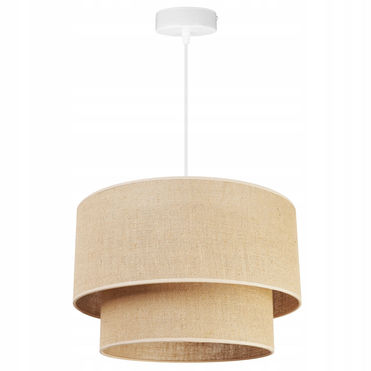 Pakabinamas lubinis šviestuvas su tekstiliniu gaubtu „JUTA“ boho stiliaus, „Light Home“