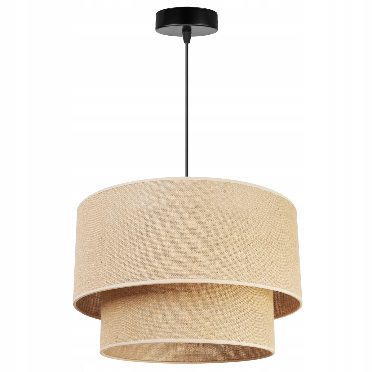 Pakabinamas lubinis šviestuvas su tekstiliniu gaubtu „JUTA“ boho stiliaus, „Light Home“
