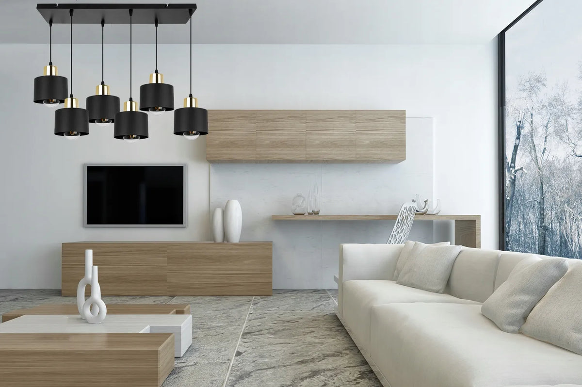 PAKABINAMAS LUBINIS ŠVIESTUVAS ŠVIESTUVAS JUODAS AUKSINIS LOFT VIRTUVEI SVETAINEI