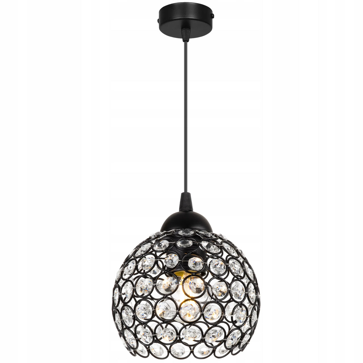 PAKABINAMAS LUBINIS ŠVIESTUVAS VIENO ŠVIESOS ŠALTINIO JUODAS GLAMOUR LOFT KRISTALAS