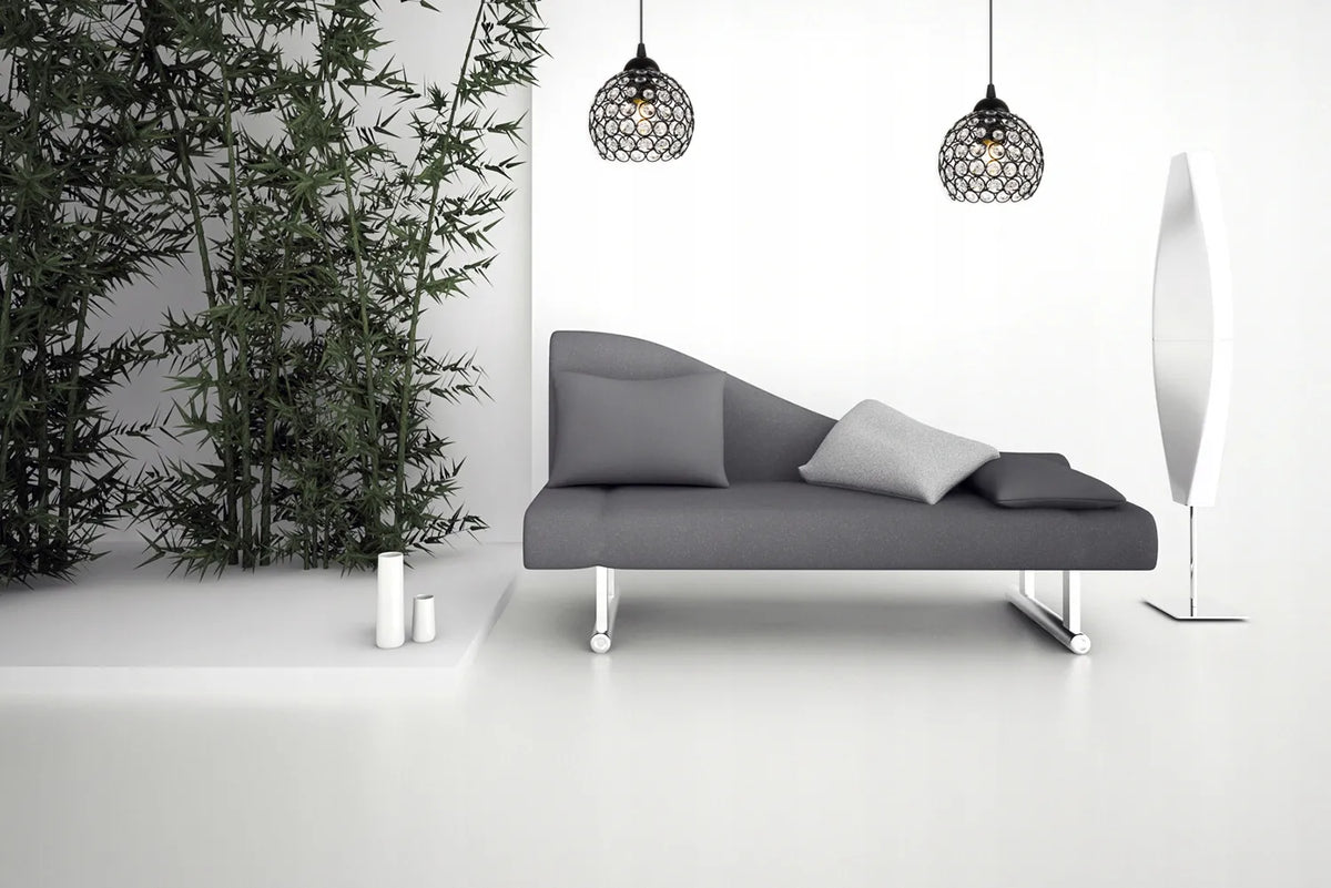 PAKABINAMAS LUBINIS ŠVIESTUVAS VIENO ŠVIESOS ŠALTINIO JUODAS GLAMOUR LOFT KRISTALAS