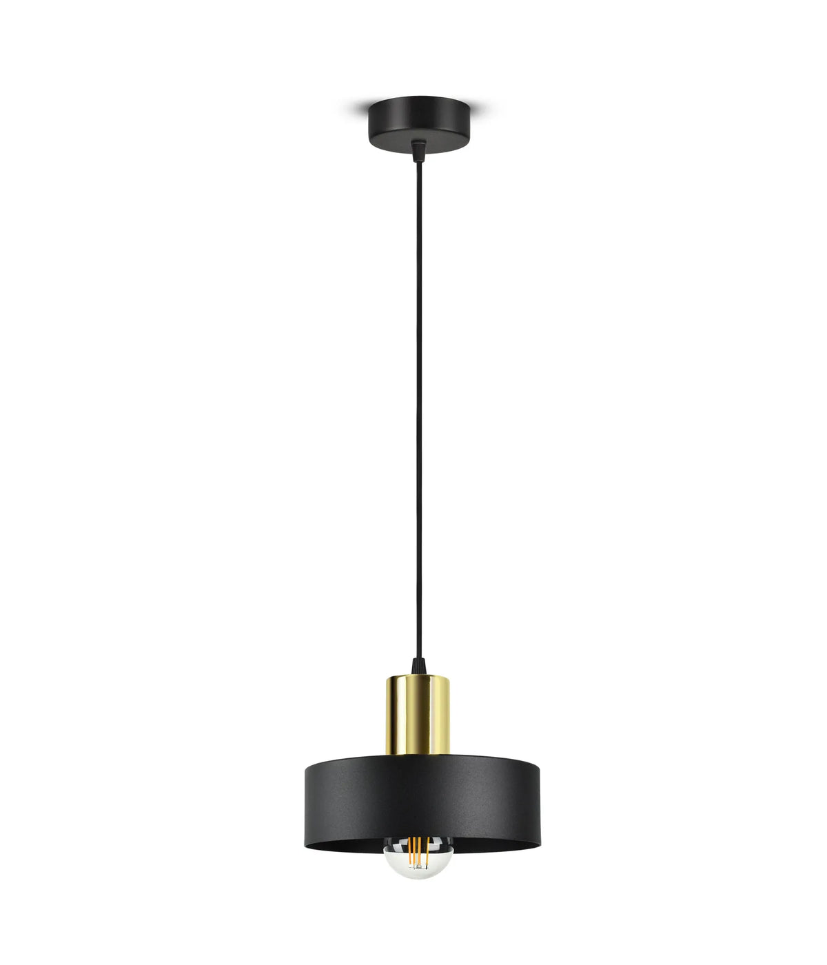 Pakabinamas lubinis šviestuvas virš stalo „Classic Spot Z200“ LED E27, juodos ir auksinės spalvos