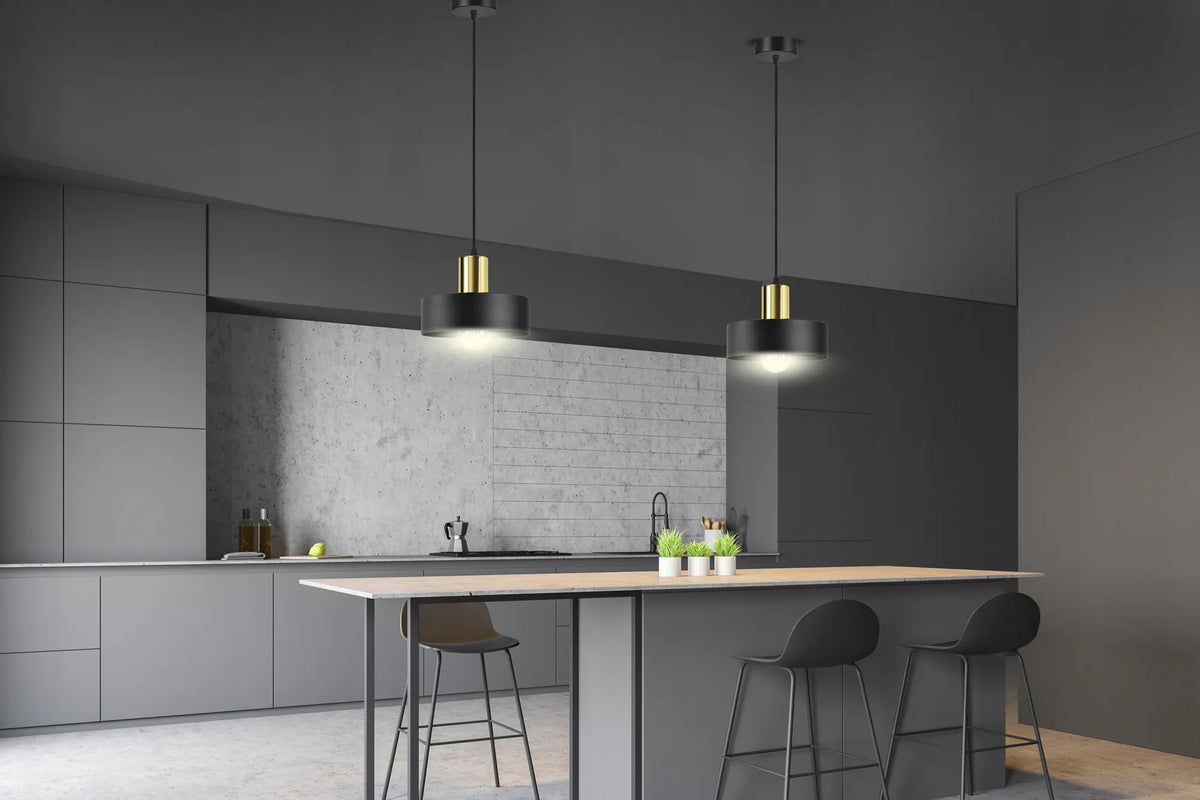 Pakabinamas lubinis šviestuvas virš stalo „Classic Spot Z200“ LED E27, juodos ir auksinės spalvos