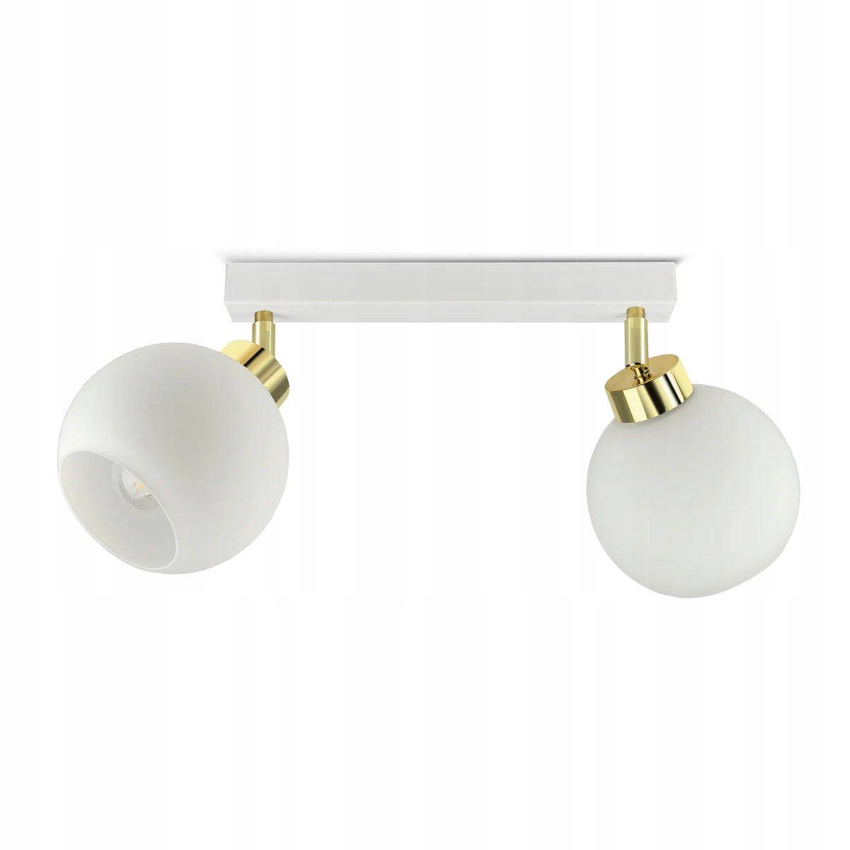 Pakabinamas lubinis šviestuvas „White Glass“ BG2 su baltais stikliniais gaubtais, LED E27