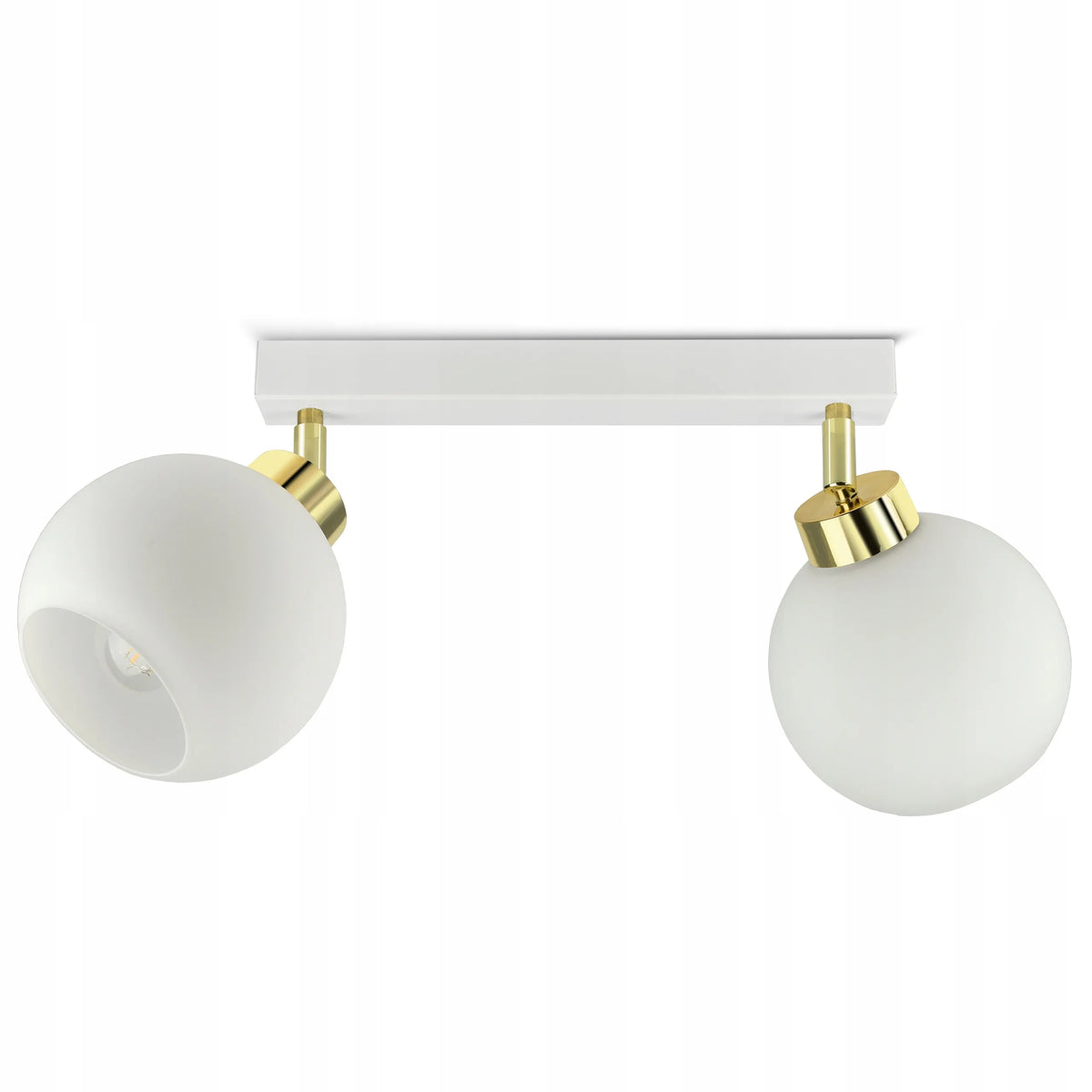 Pakabinamas lubinis šviestuvas „White Glass“ BG2 su baltais stikliniais gaubtais, LED E27