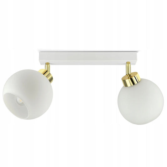 Pakabinamas lubinis šviestuvas „White Glass“ BG2 su baltais stikliniais gaubtais, LED E27
