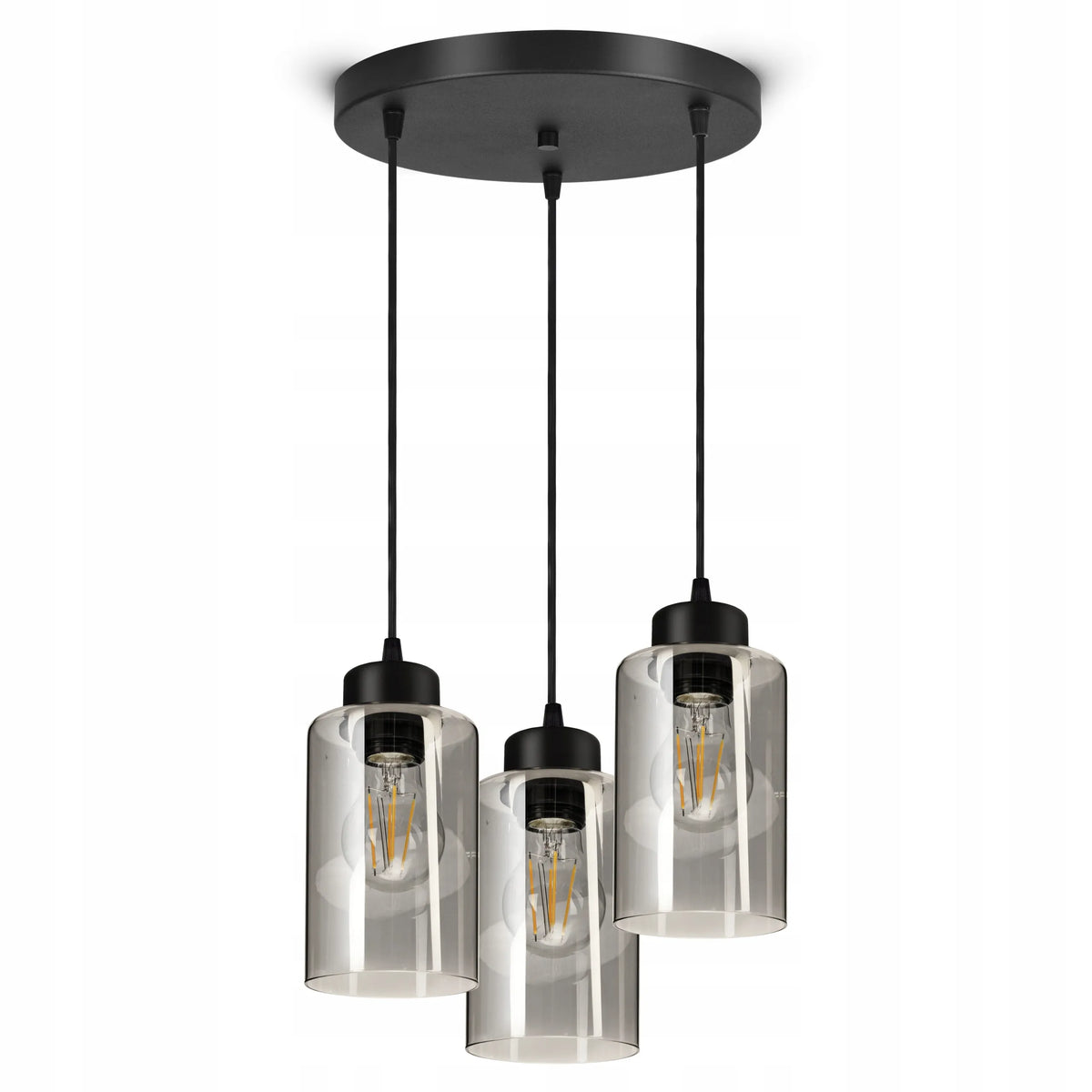 Pakabinamas lubinis šviestuvas-žibintas, juodas stiklinis „Glass Tube“ 535-EZ3 LED E27