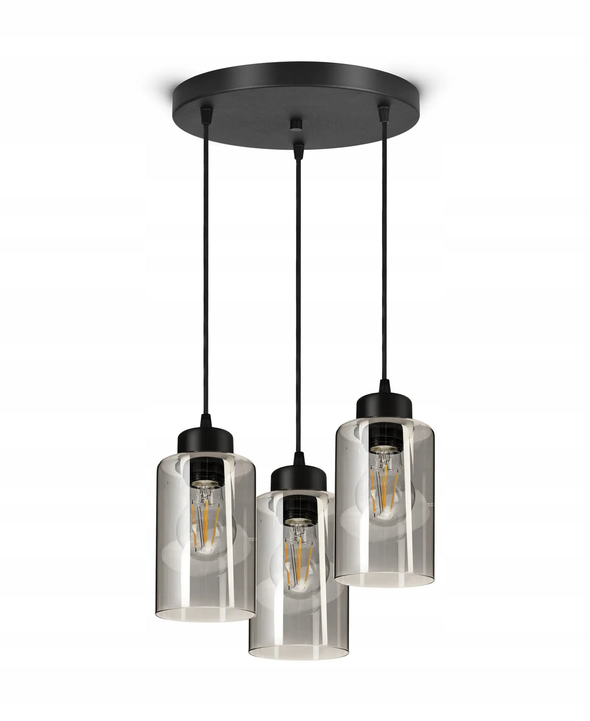 Pakabinamas lubinis šviestuvas-žibintas, juodas stiklinis „Glass Tube“ 535-EZ3 LED E27