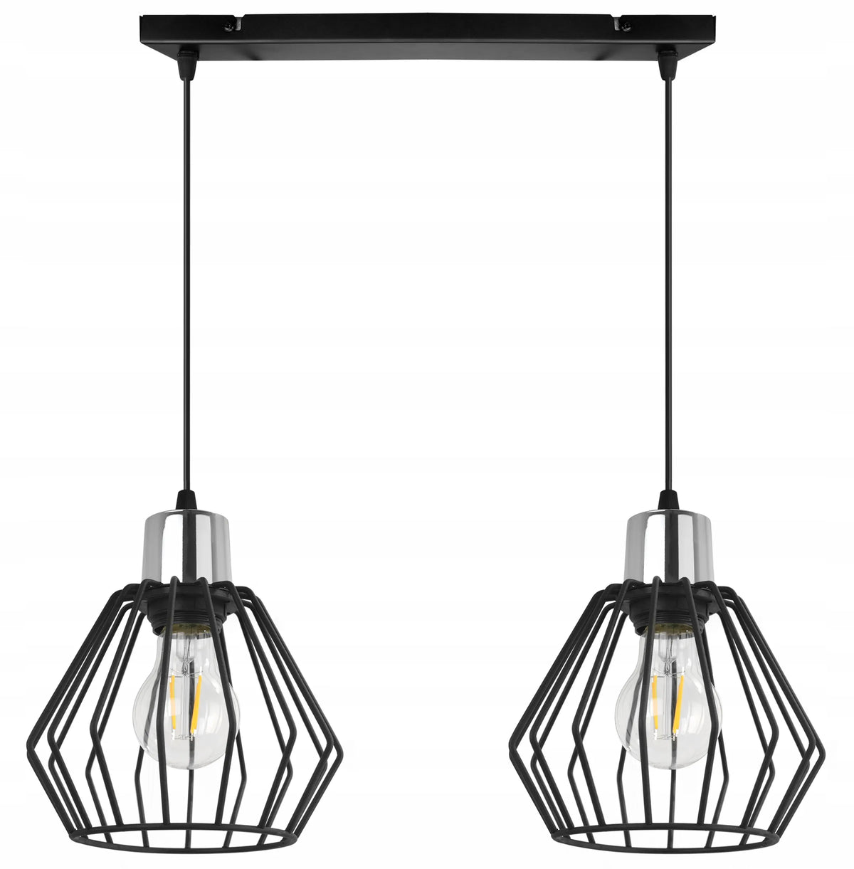 PAKABINAMAS LUBŲ ŠVIESTUVAS Light Home NUVOLA 2501/2, JUODAS, LOFT, SU SIDABRINIAIS GAUBTAIS