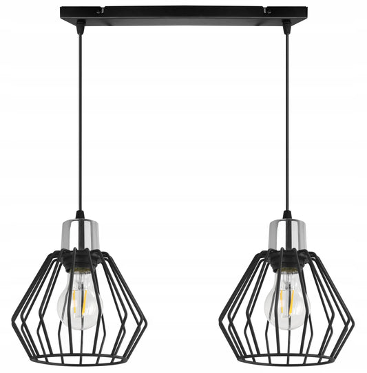 PAKABINAMAS LUBŲ ŠVIESTUVAS Light Home NUVOLA 2501/2, JUODAS, LOFT, SU SIDABRINIAIS GAUBTAIS