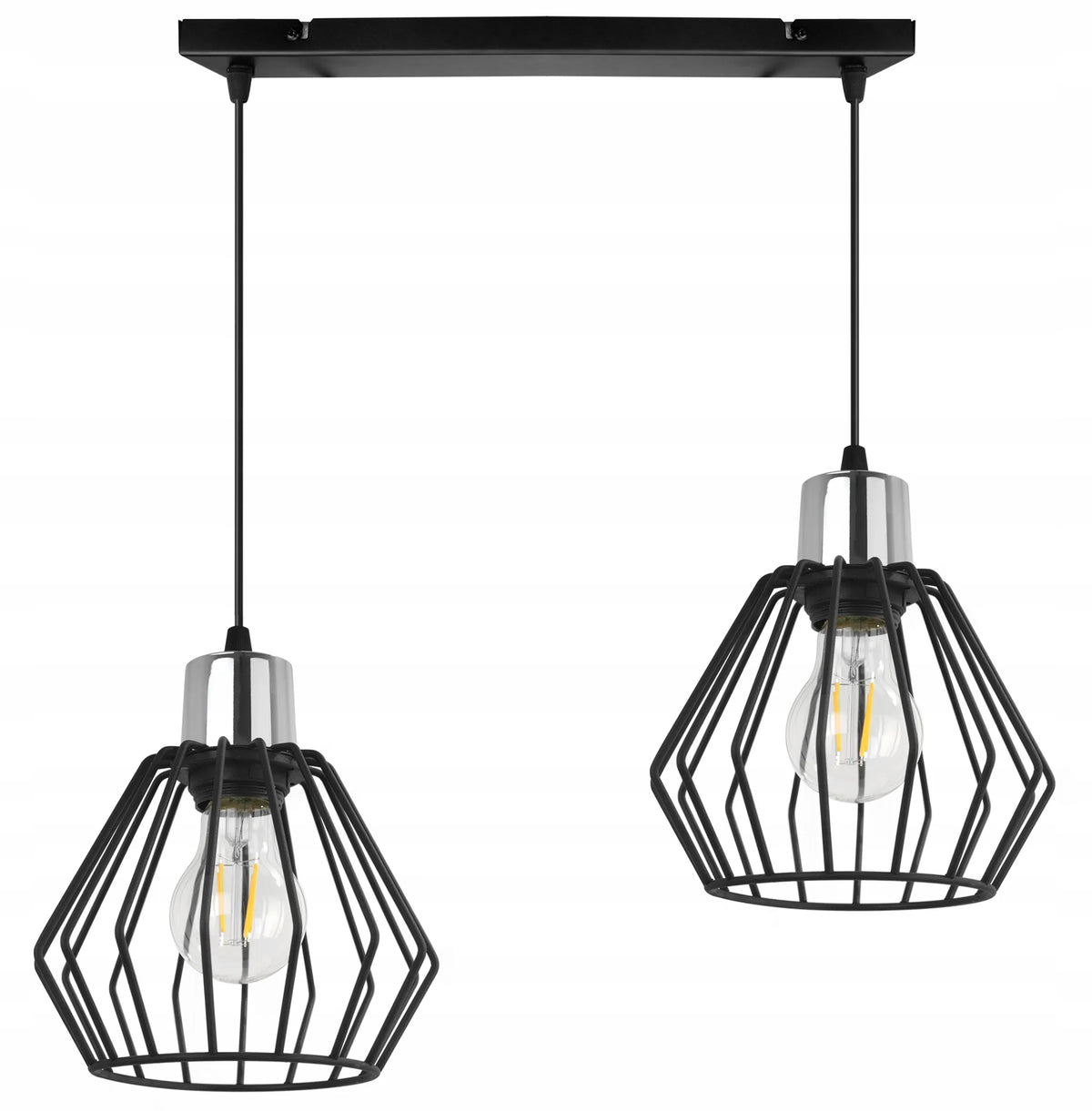 PAKABINAMAS LUBŲ ŠVIESTUVAS Light Home NUVOLA 2501/2, JUODAS, LOFT, SU SIDABRINIAIS GAUBTAIS