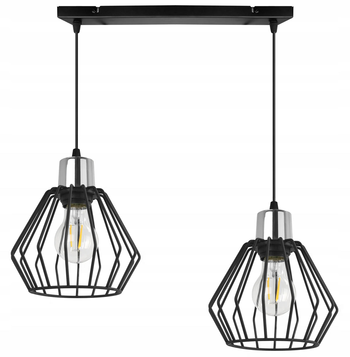PAKABINAMAS LUBŲ ŠVIESTUVAS Light Home NUVOLA 2501/2, JUODAS, LOFT, SU SIDABRINIAIS GAUBTAIS
