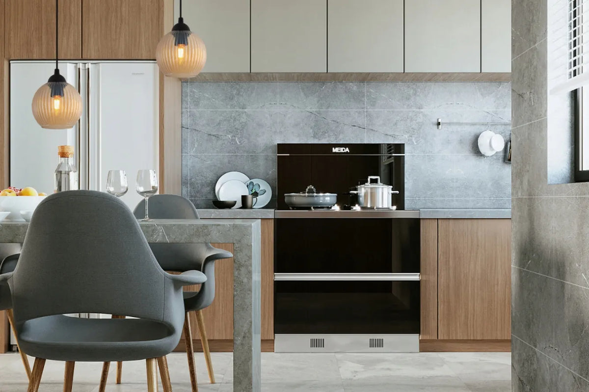 Pakabinamas lubų šviestuvas „Light Home“ RIFFLE valgomajam ir virtuvei, 2 stiklo gaubtai, E27