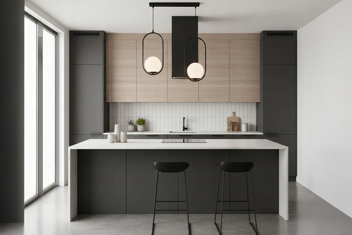 PAKABINAMAS LUBŲ ŠVIESTUVAS „LUNA“ JUODAS ŽIEDAS „RING“ LOFT STIKLINIS GAUBTAS