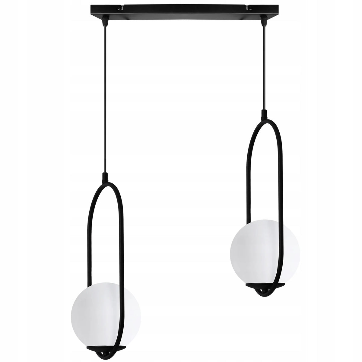 PAKABINAMAS LUBŲ ŠVIESTUVAS „LUNA“ JUODAS ŽIEDAS „RING“ LOFT STIKLINIS GAUBTAS
