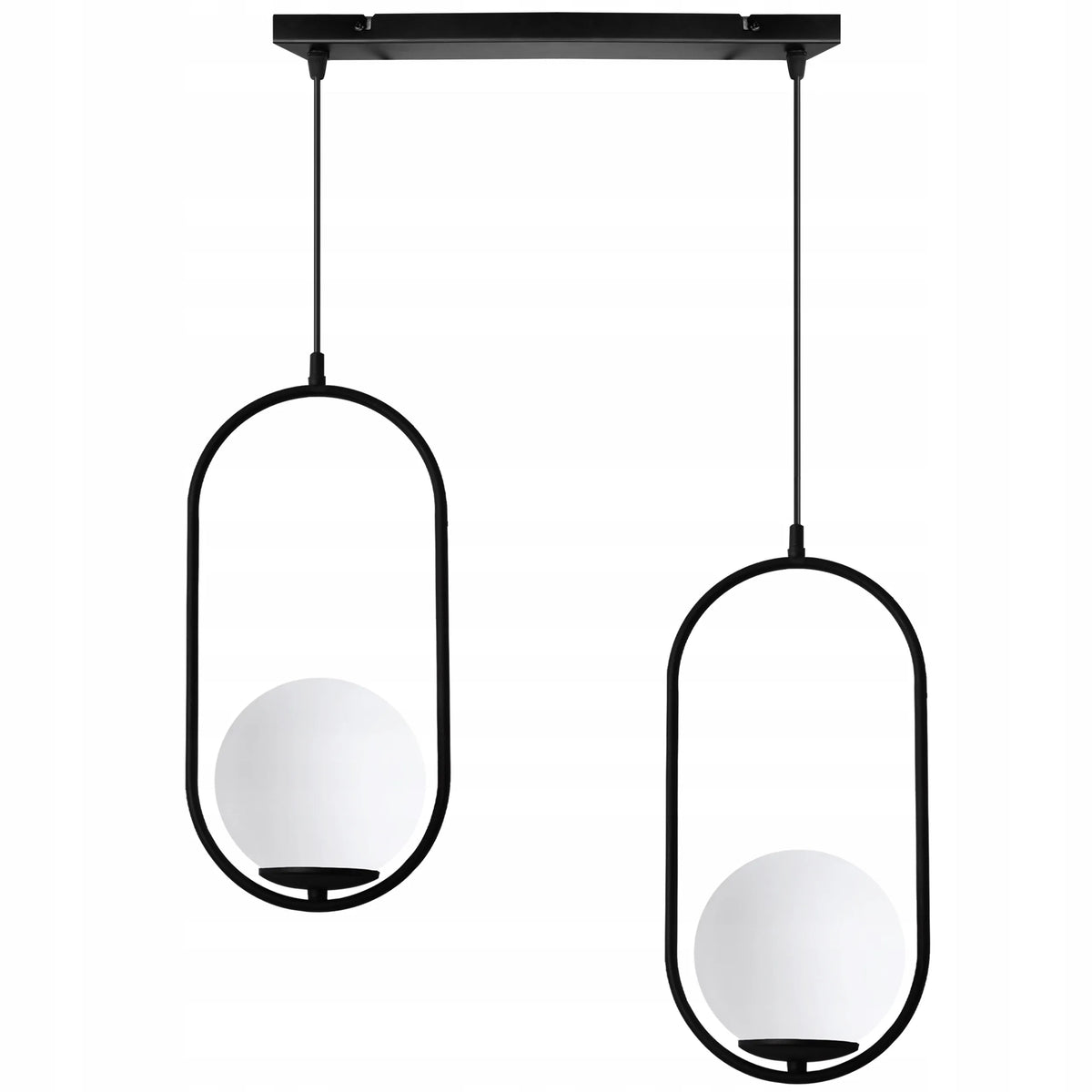 PAKABINAMAS LUBŲ ŠVIESTUVAS „LUNA“ JUODAS ŽIEDAS „RING“ LOFT STIKLINIS GAUBTAS