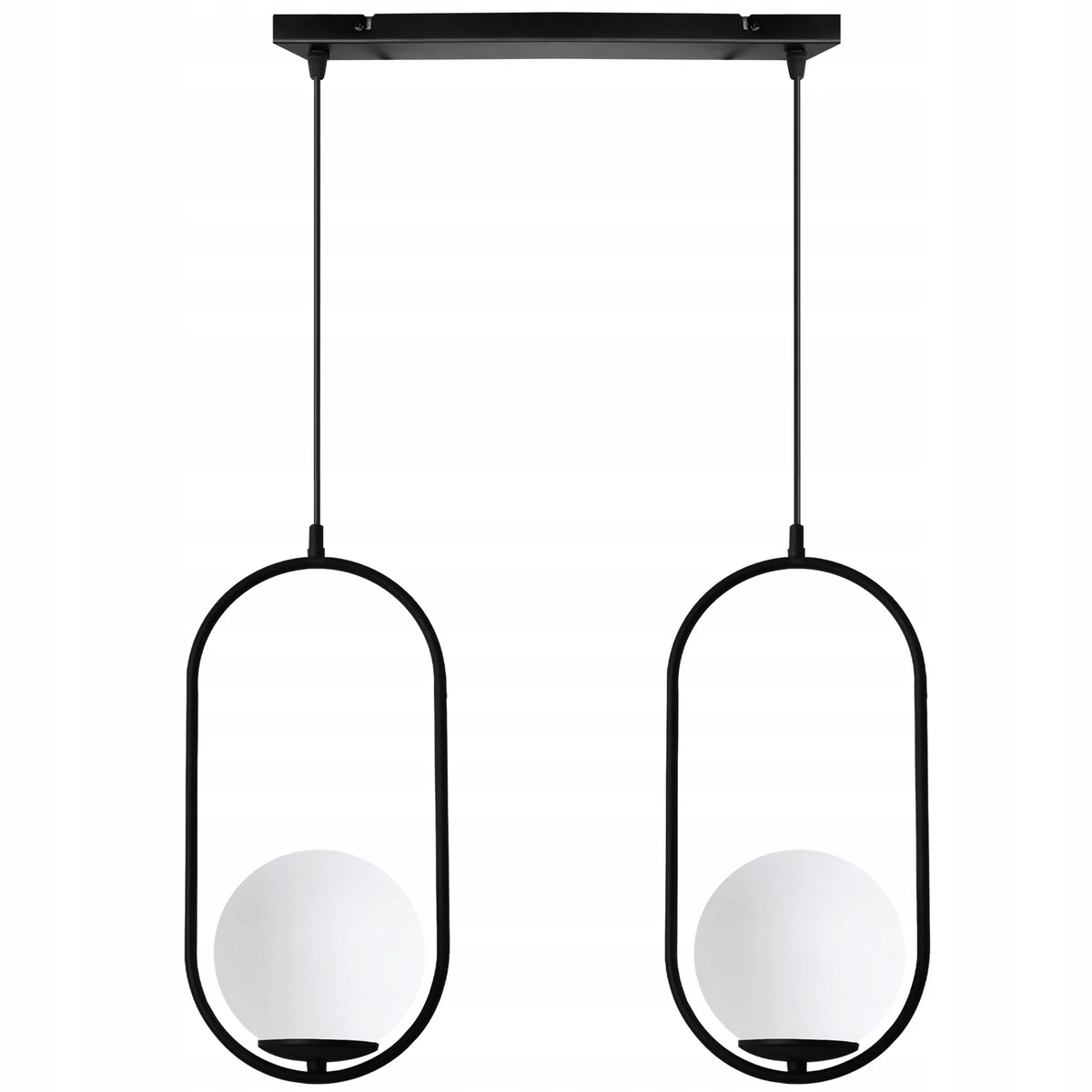 PAKABINAMAS LUBŲ ŠVIESTUVAS „LUNA“ JUODAS ŽIEDAS „RING“ LOFT STIKLINIS GAUBTAS