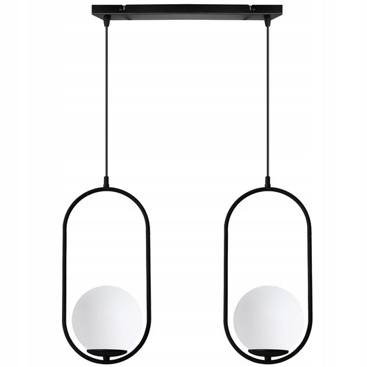 PAKABINAMAS LUBŲ ŠVIESTUVAS „LUNA“ JUODAS ŽIEDAS „RING“ LOFT STIKLINIS GAUBTAS