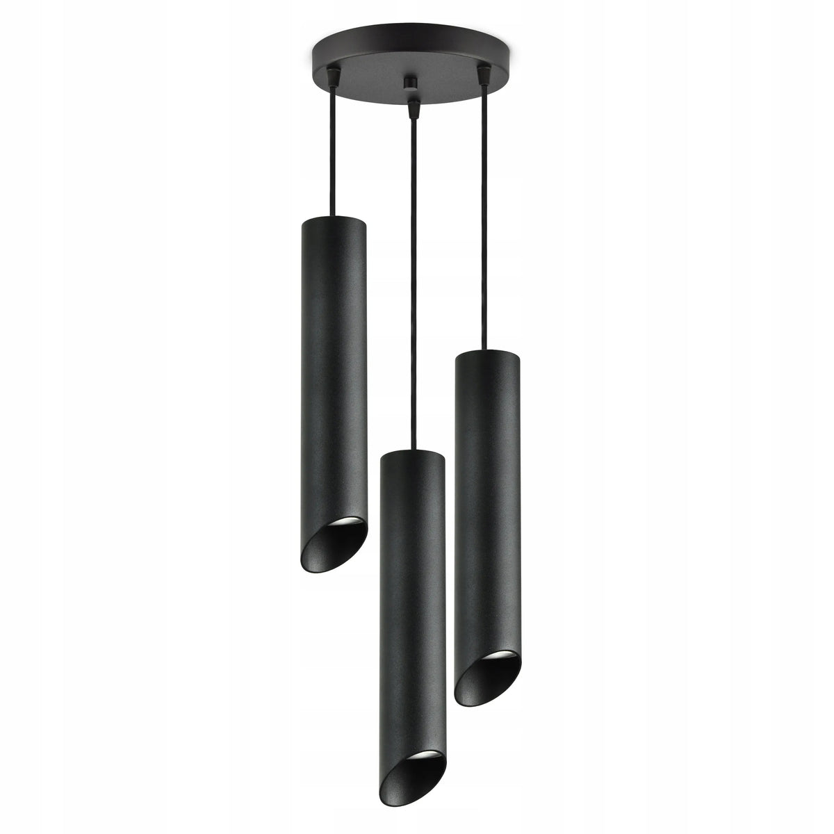Pakabinamas šviestuvas „Lampa Wisząca“ – metaliniai cilindriniai gaubtai, LED GU10
